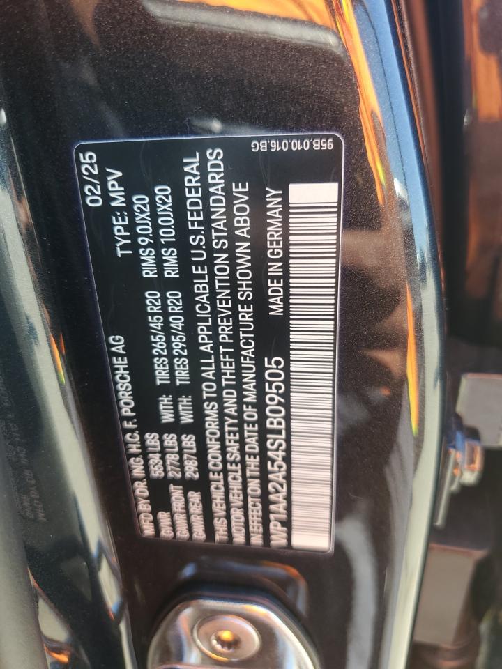 2025 Porsche Macan Base VIN: WP1AA2A54SLB09505 Lot: 62733855