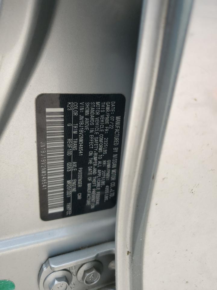 2022 Nissan Rogue Sport Sv VIN: JN1BJ1BV2NW348541 Lot: 59375025