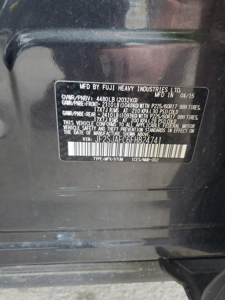 2015 Subaru Forester 2.5I Premium VIN: JF2SJAFC6FH824741 Lot: 61949885
