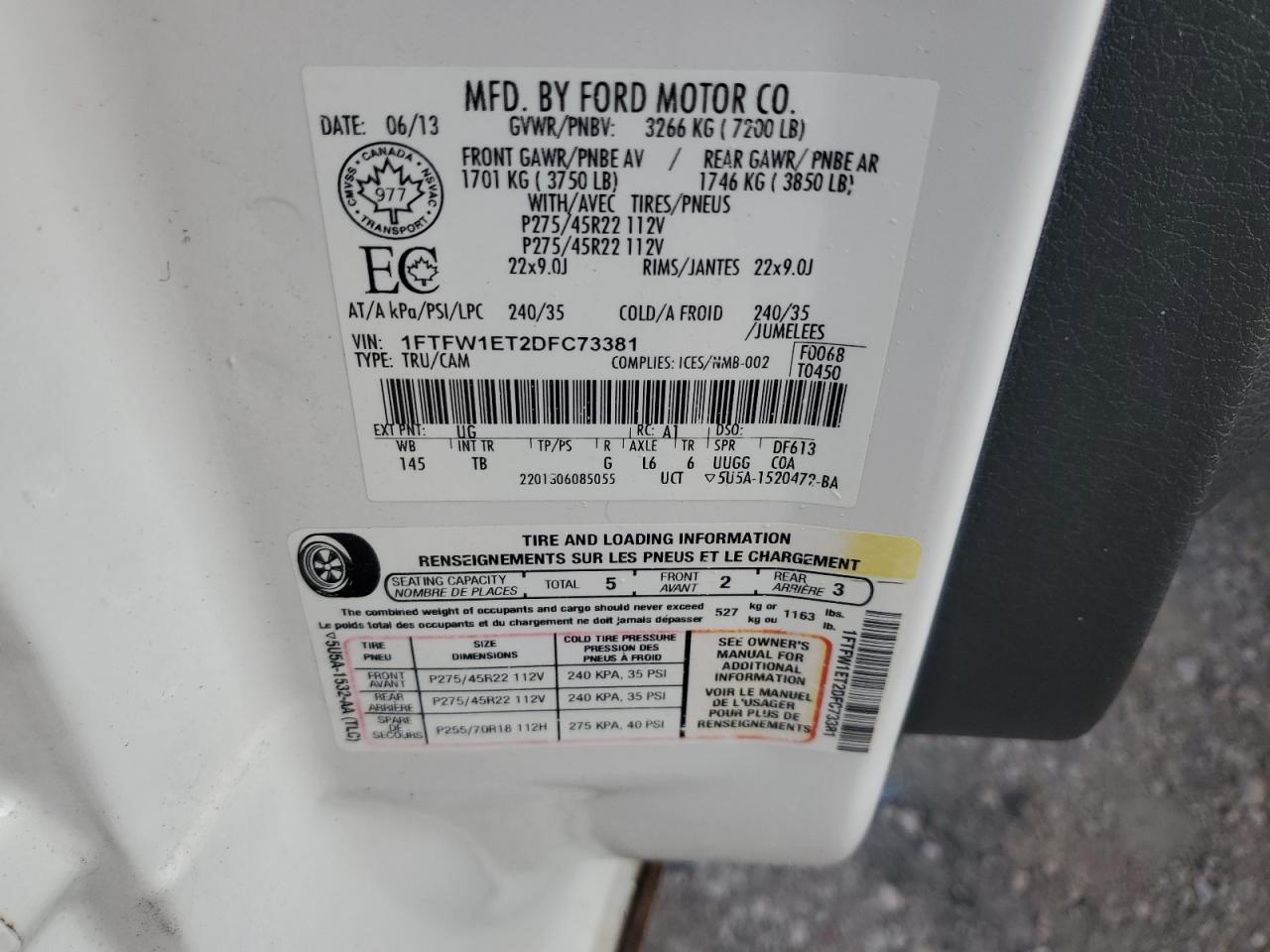 FORD F-150 2013 VIN 1FTFW1ET2DFC73381 фото 12
