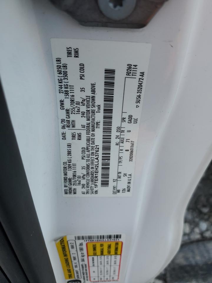 2020 Ford Ranger Xl VIN: 1FTER1EH2LLA37621 Lot: 59767905