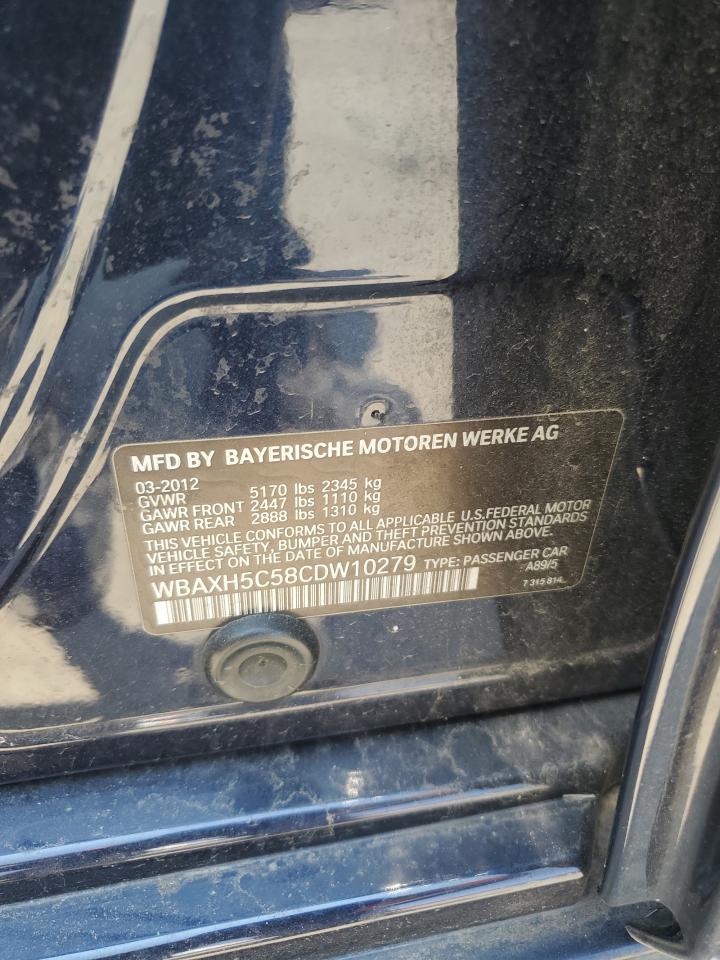 2012 BMW 528 Xi VIN: WBAXH5C58CDW10279 Lot: 60600005