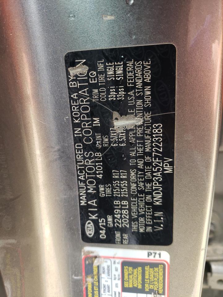 2015 Kia Soul + VIN: KNDJP3A52F7223183 Lot: 60277405