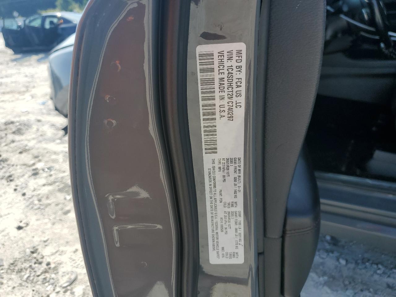 2021 Dodge Durango R/T VIN: 1C4SDHCT2MC740297 Lot: 61597445