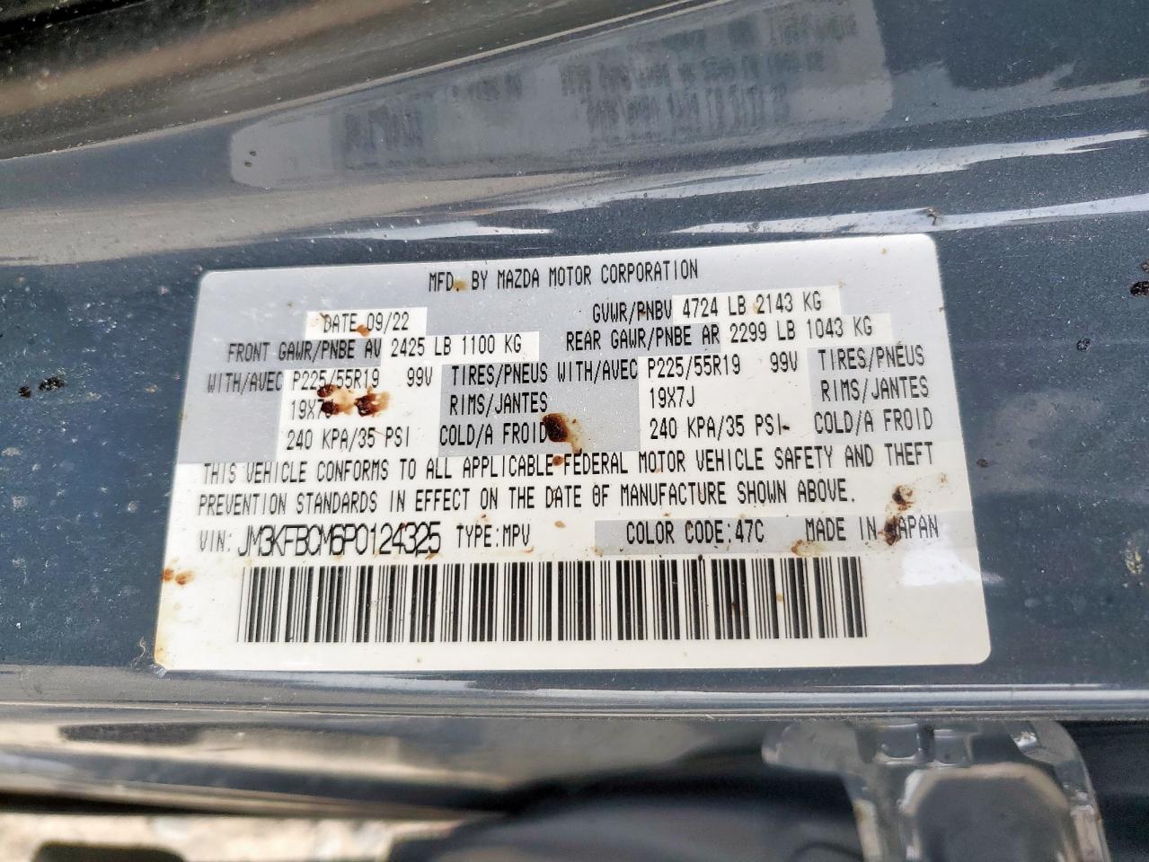 2023 Mazda Cx-5 Preferred VIN: JM3KFBCM6P0124325 Lot: 62413885