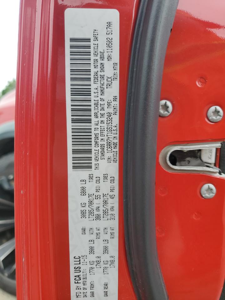 2016 Ram 1500 Rebel VIN: 1C6RR7YT1GS153240 Lot: 60611635