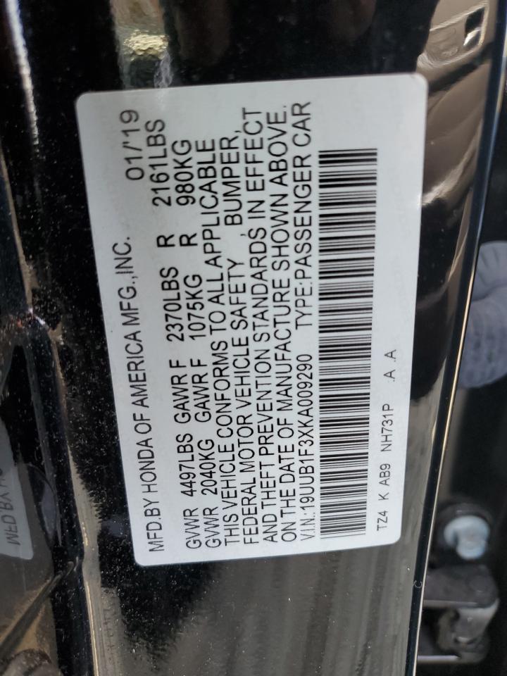 2019 Acura Tlx VIN: 19UUB1F3XKA009290 Lot: 61786685