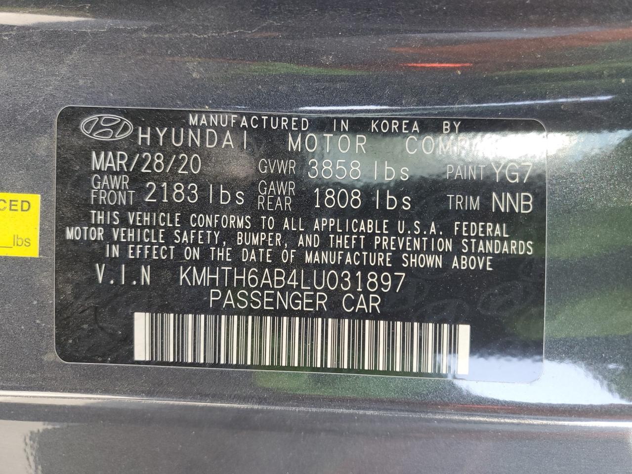kmhth6ab4lu031897 KMHTH6AB4LU031897 2020 Hyundai Veloster Turbo