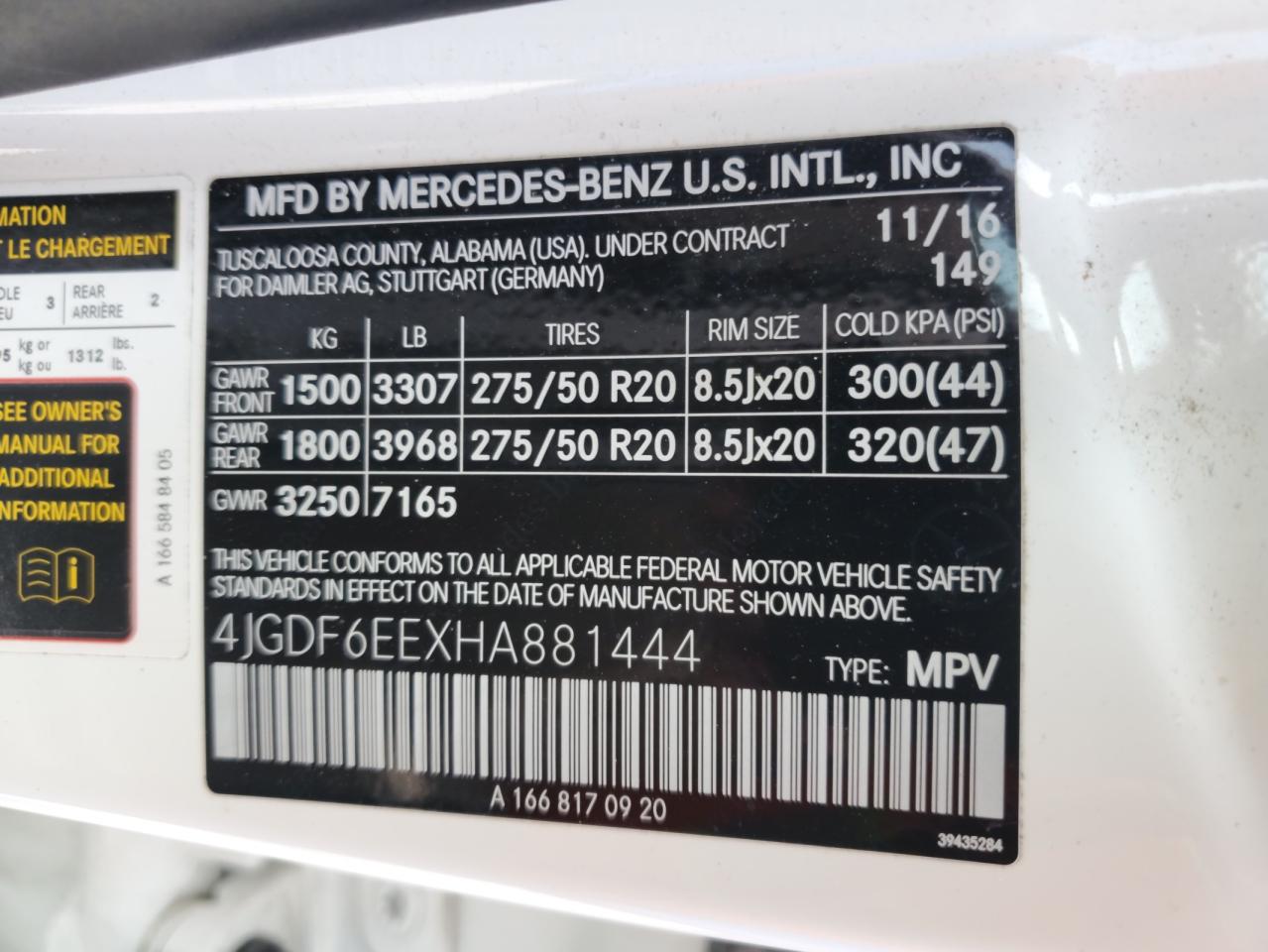 2017 Mercedes-Benz Gls 450 4Matic VIN: 4JGDF6EEXHA881444 Lot: 60126865