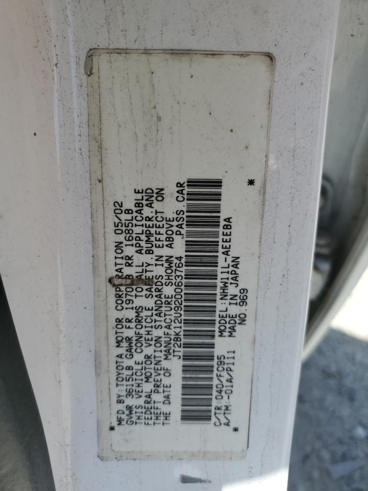 2002 Toyota Prius VIN: JT2BK12U920063764 Lot: 60688645