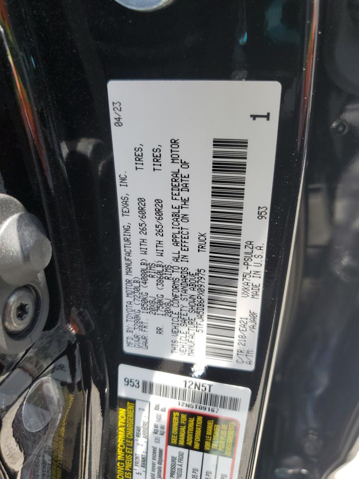 2023 Toyota Tundra Crewmax Limited VIN: 5TFJA5DB6PX097975 Lot: 62741175