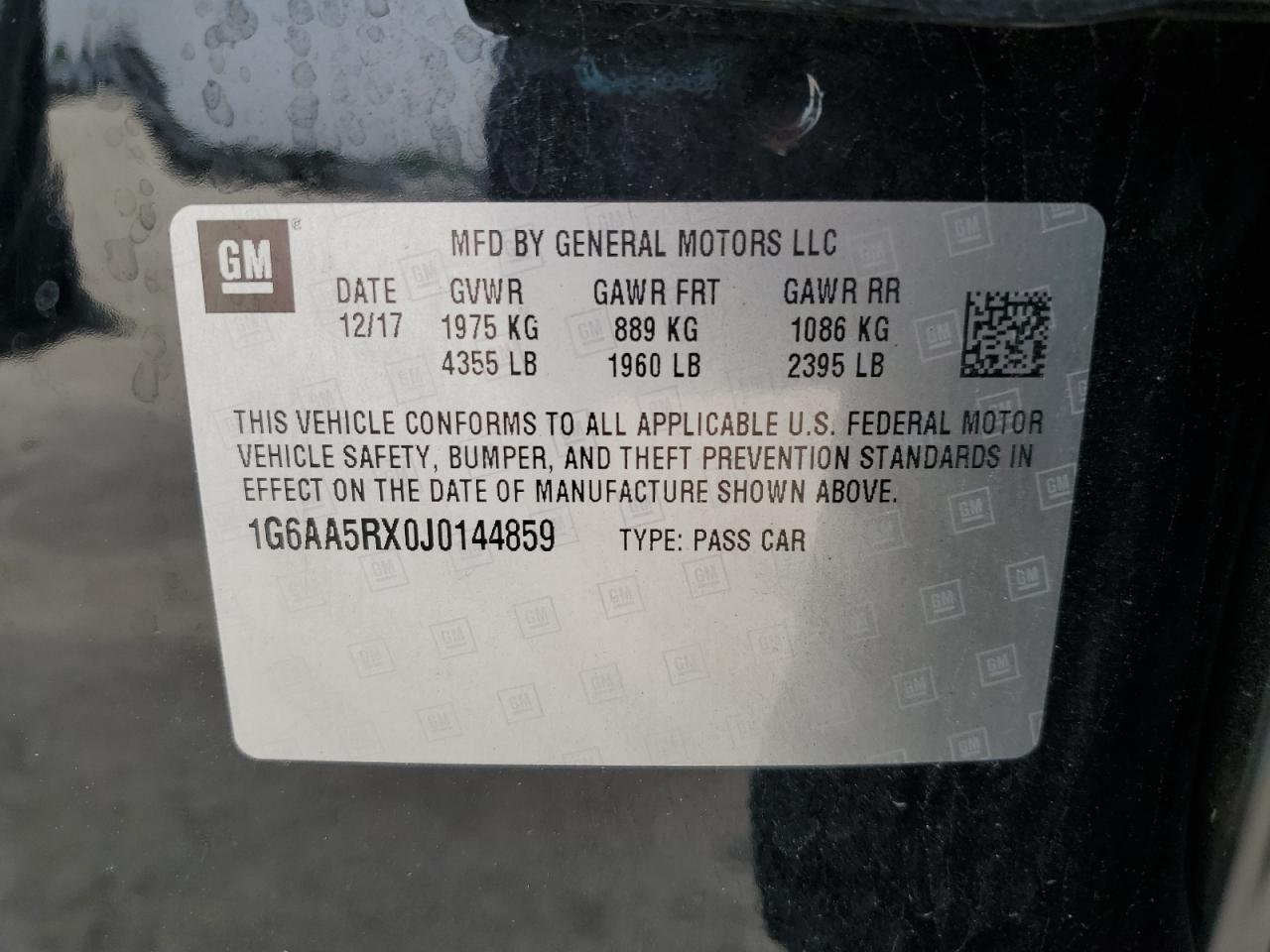 2018 Cadillac Ats VIN: 1G6AA5RX0J0144859 Lot: 60554505