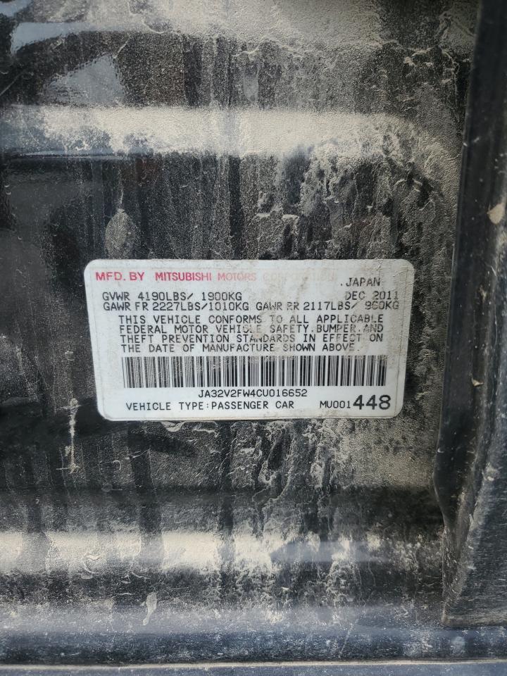 2012 Mitsubishi Lancer Se VIN: JA32V2FW4CU016652 Lot: 58593485
