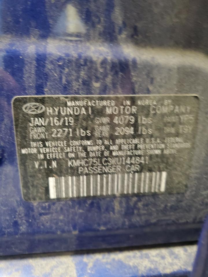 2019 Hyundai Ioniq Sel VIN: KMHC75LC3KU144841 Lot: 62282445