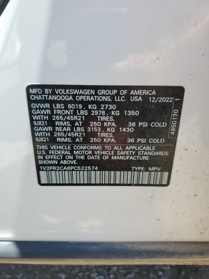 2023 Volkswagen Atlas Sel Premium R-Line VIN: 1V2FR2CA6PC522574 Lot: 62114445