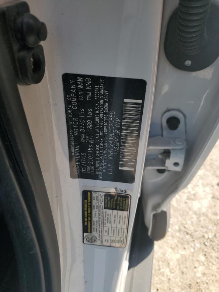 2020 Hyundai Venue Sel VIN: KMHRC8A39LU020858 Lot: 60042955