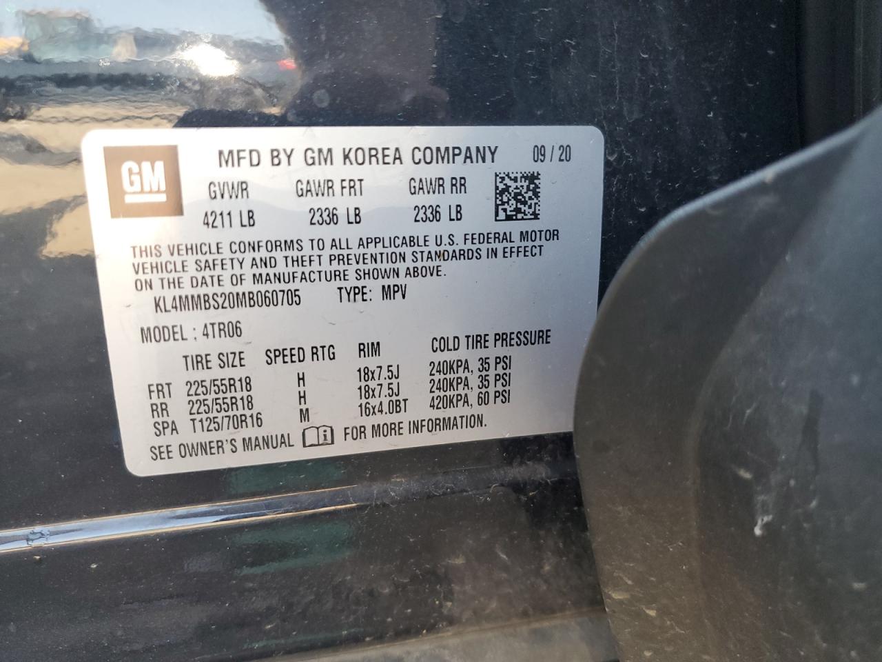 kl4mmbs20mb060705 KL4MMBS20MB060705 2021 Buick Encore Gx Preferred