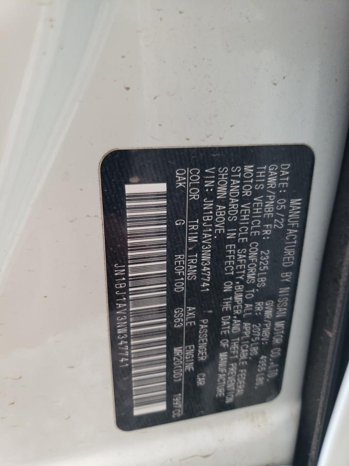 2022 Nissan Rogue Sport S VIN: JN1BJ1AV3NW347741 Lot: 59676725
