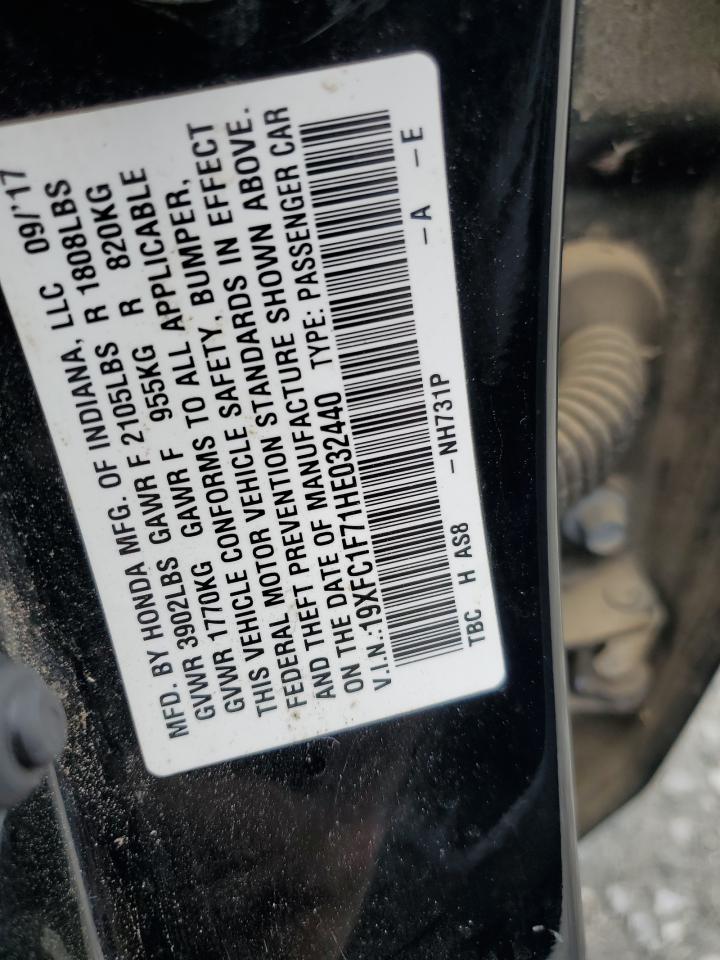 2017 Honda Civic Exl VIN: 19XFC1F71HE032440 Lot: 60510205