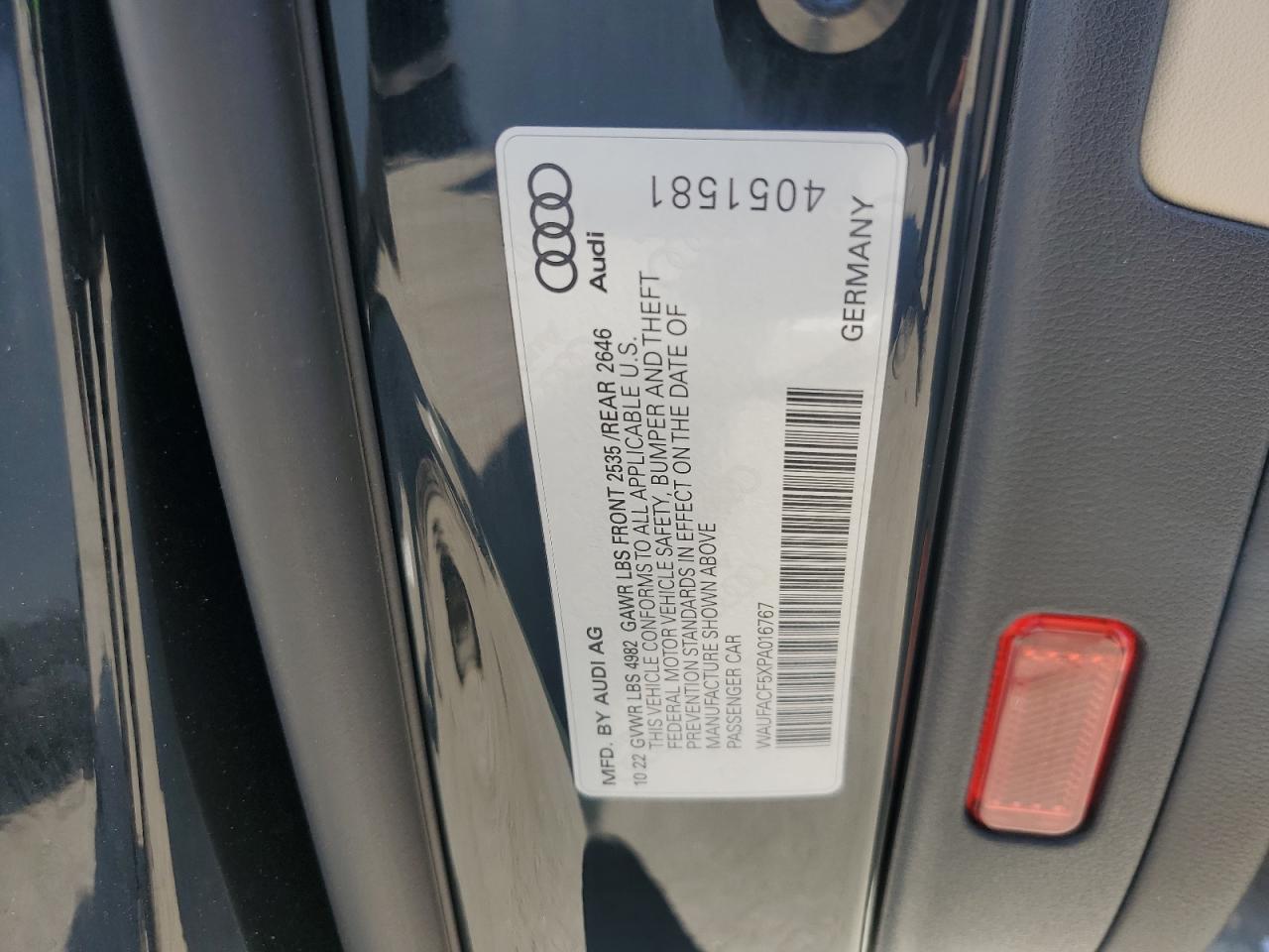 2023 Audi A5 Premium Plus 45 VIN: WAUFACF5XPA016767 Lot: 59730005