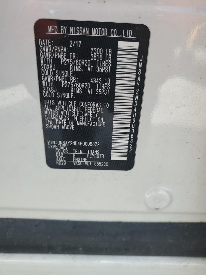 2017 Nissan Armada Sv VIN: JN8AY2ND4H9006822 Lot: 59912255