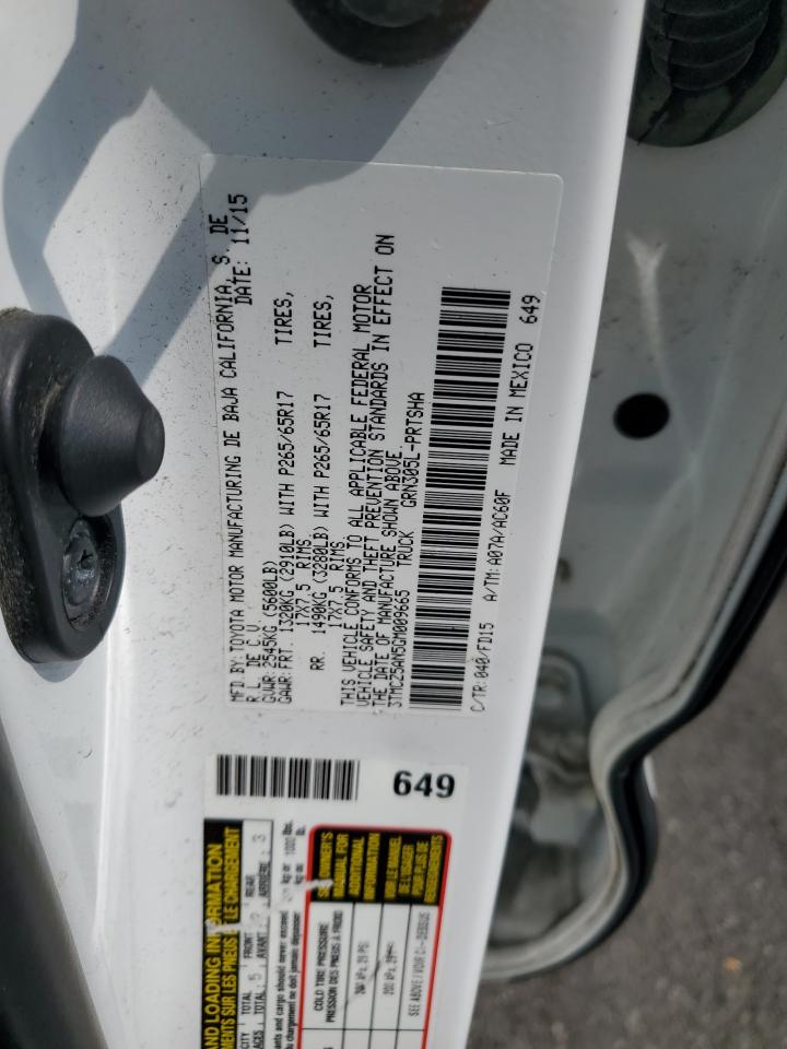 2016 Toyota Tacoma Double Cab VIN: 3TMCZ5AN5GM009665 Lot: 59667805