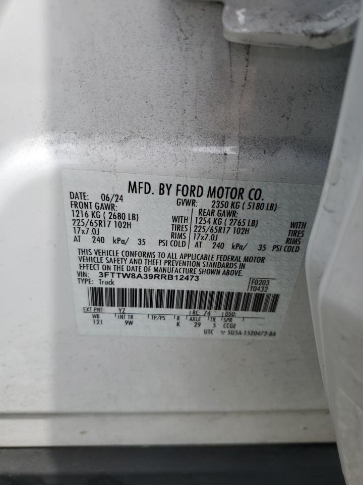 2024 Ford Maverick Xl VIN: 3FTTW8A39RRB12473 Lot: 61974775