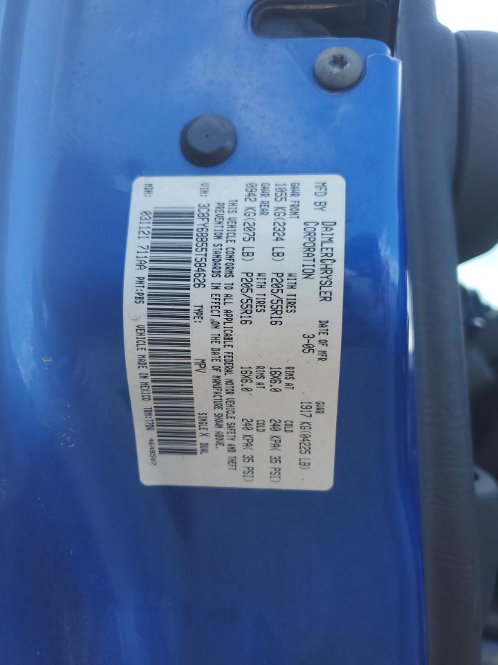 2005 Chrysler Pt Cruiser Limited VIN: 3C8FY68B55T584626 Lot: 61338795