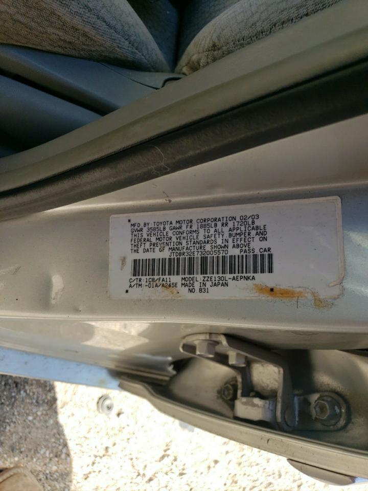 2003 Toyota Corolla Ce VIN: JTDBR32E732005570 Lot: 62566105