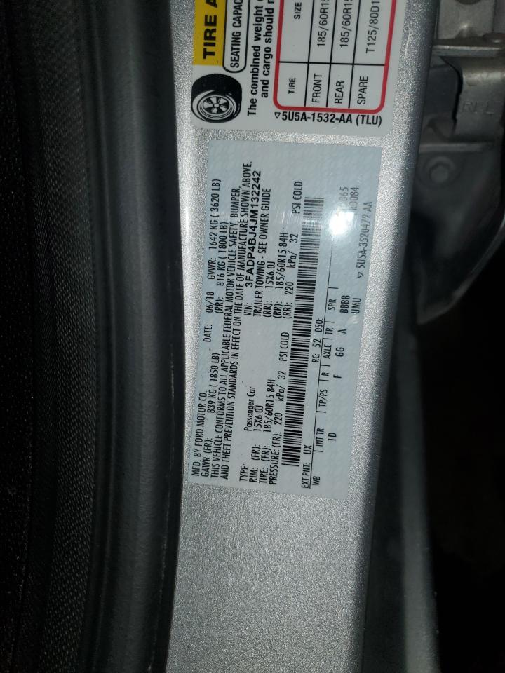 2018 Ford Fiesta Se VIN: 3FADP4BJ4JM132242 Lot: 61849555