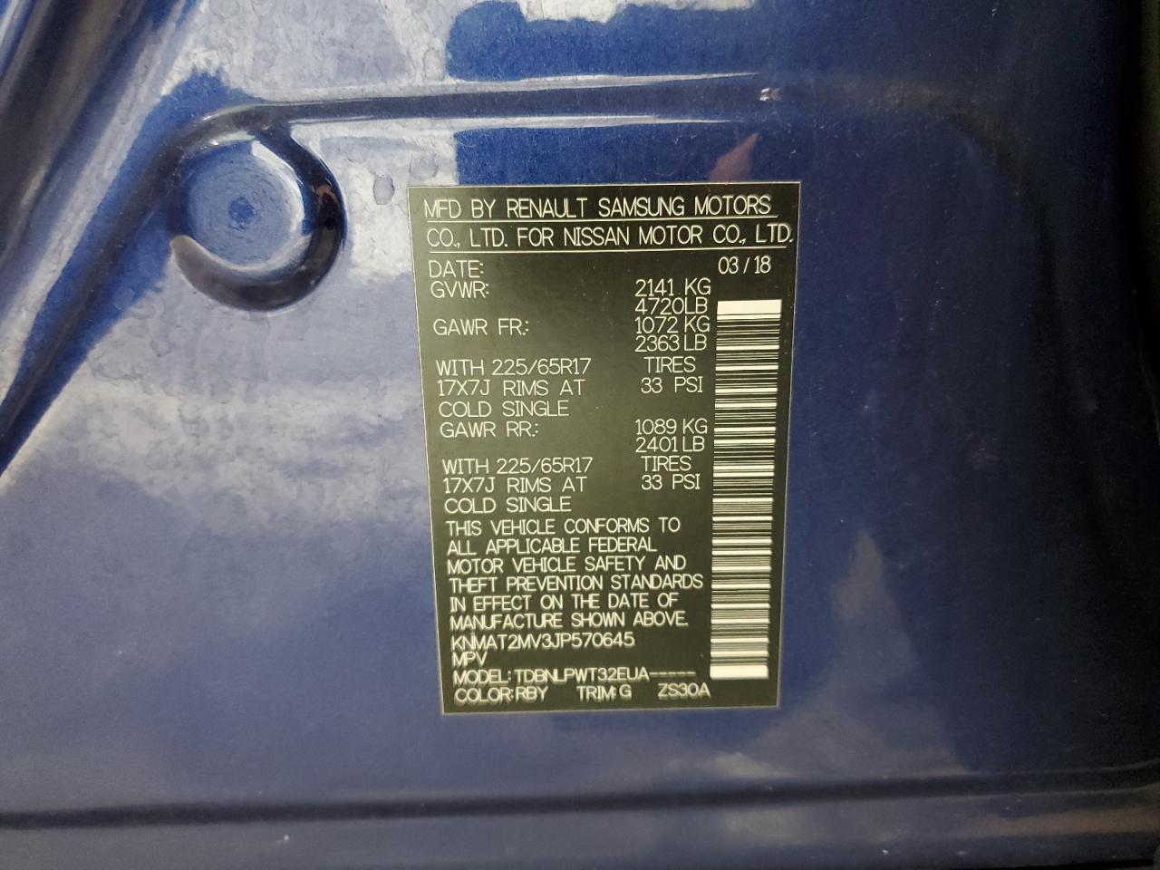 2018 Nissan Rogue S VIN: KNMAT2MV3JP570645 Lot: 62992065