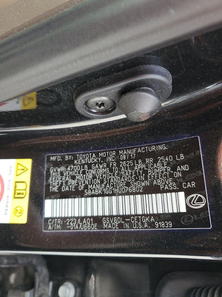 58abk1gg1hu076802 58ABK1GG1HU076802 2017 Lexus Es 350