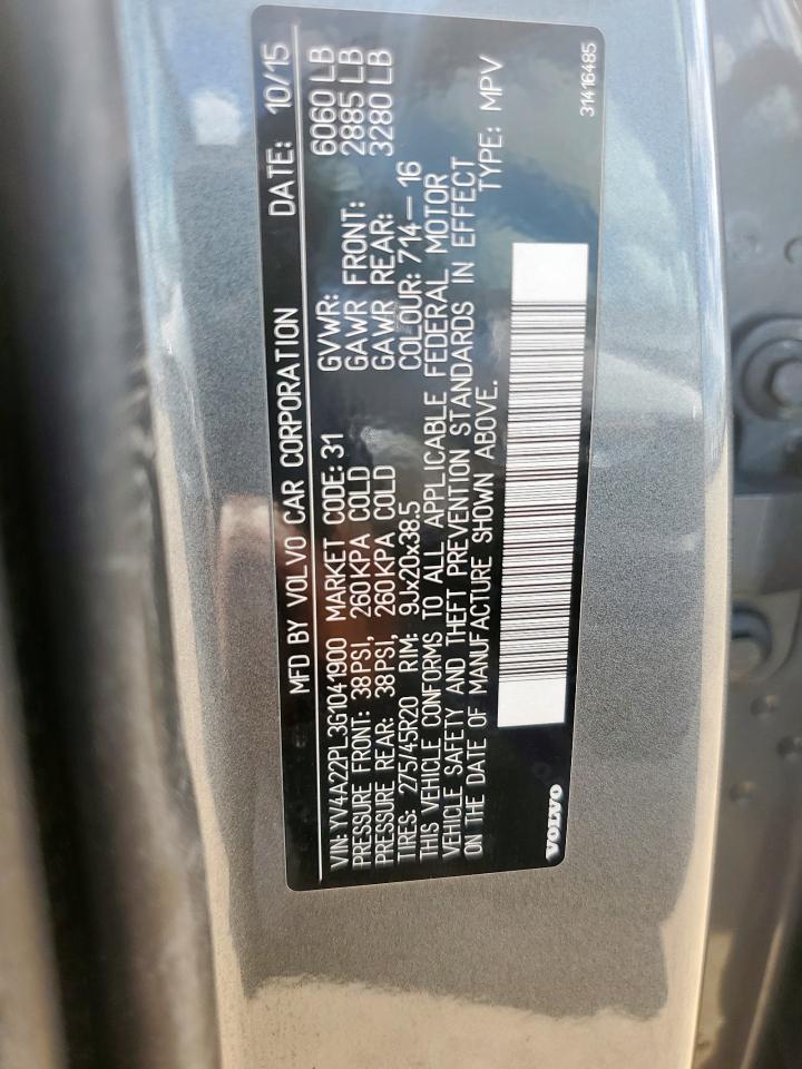 2016 Volvo Xc90 T6 VIN: YV4A22PL3G1041900 Lot: 62461105