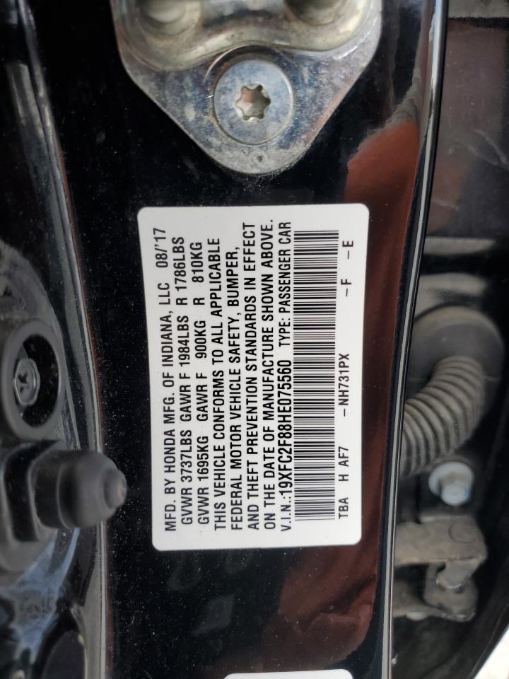 2017 Honda Civic Ex VIN: 19XFC2F88HE075560 Lot: 62559355