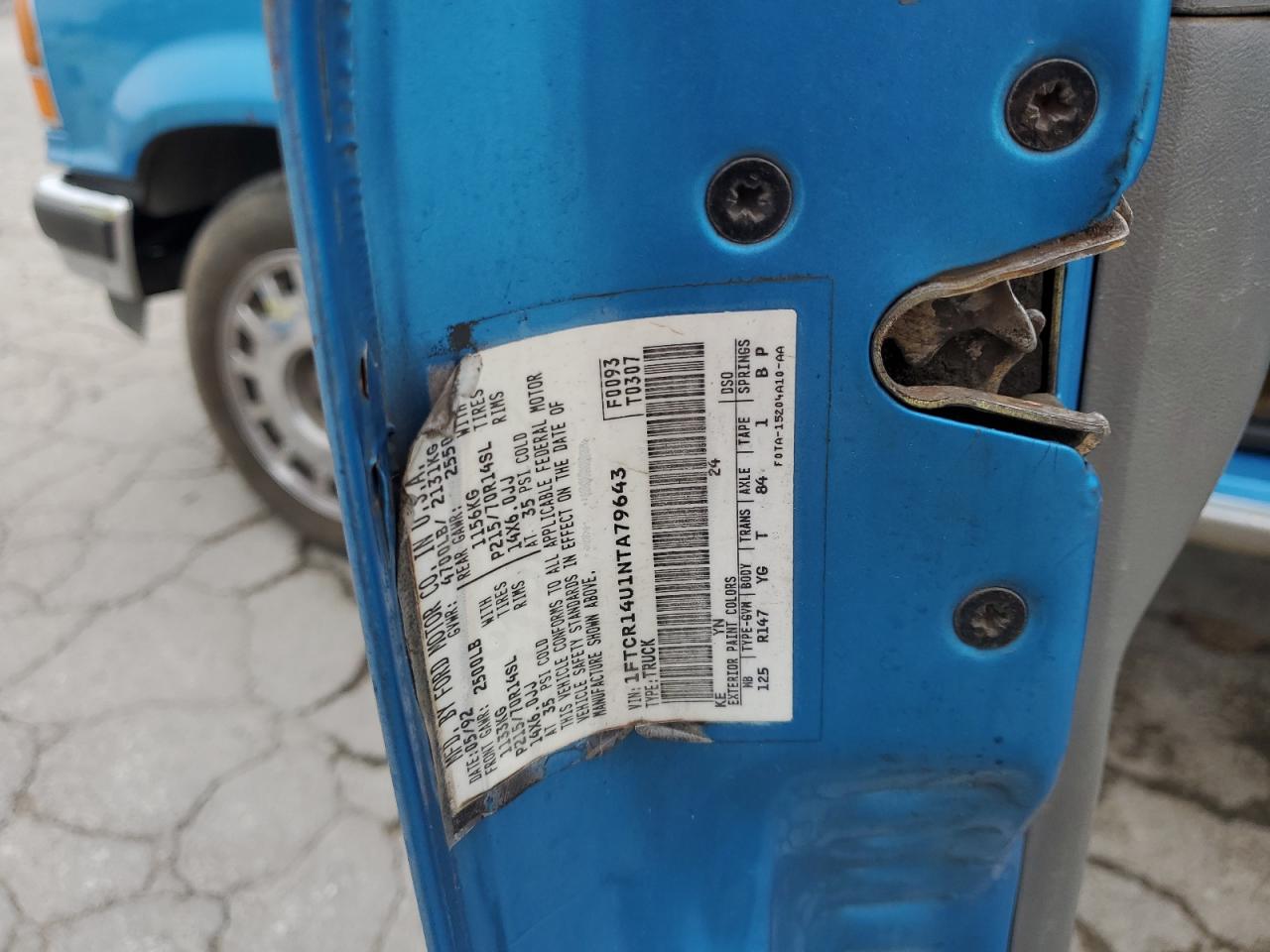 1992 Ford Ranger Super Cab VIN: 1FTCR14U1NTA79643 Lot: 61967535