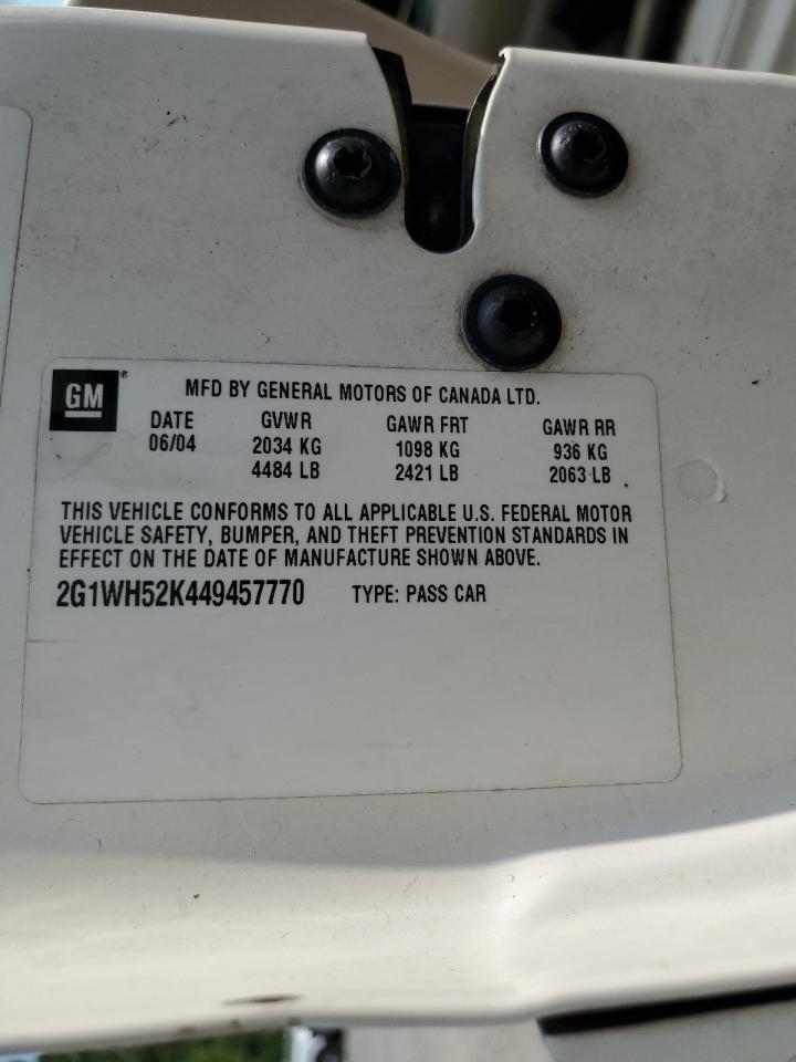 2004 Chevrolet Impala Ls VIN: 2G1WH52K449457770 Lot: 59157425