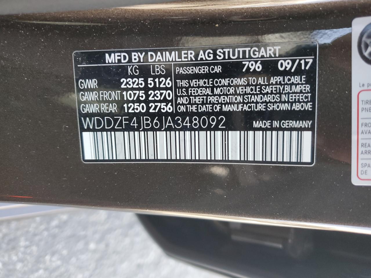 2018 Mercedes-Benz E 300 VIN: WDDZF4JB6JA348092 Lot: 59627645