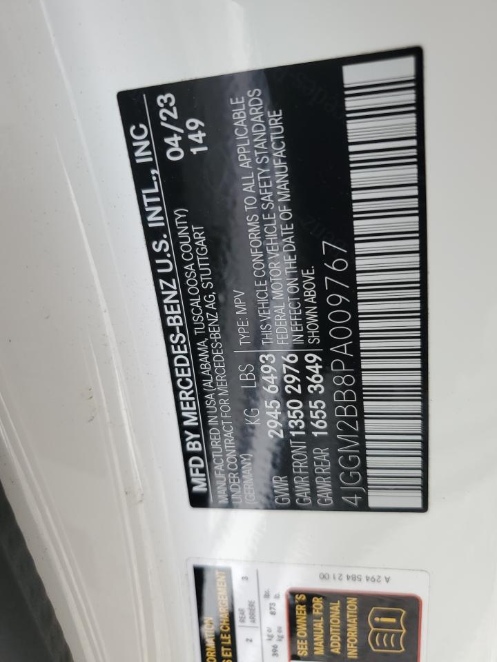 2023 Mercedes-Benz Eqe Suv 350+ VIN: 4JGGM2BB8PA009767 Lot: 59504185
