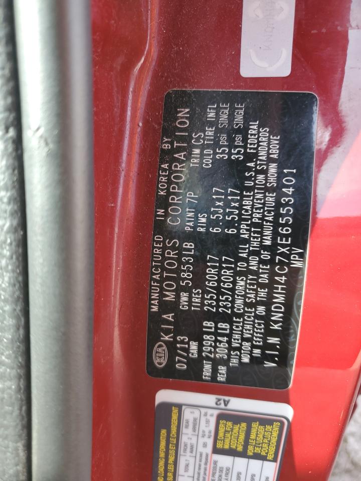 2014 Kia Sedona Ex VIN: KNDMH4C7XE6553401 Lot: 59881475