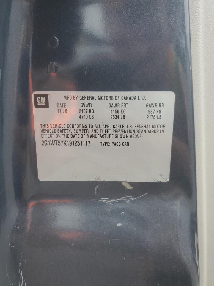 2009 Chevrolet Impala 1Lt VIN: 2G1WT57K191231117 Lot: 62951635