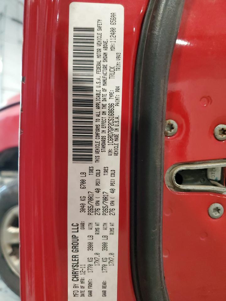 2012 Dodge Ram 1500 Slt VIN: 1C6RD7GP2CS168696 Lot: 59886395