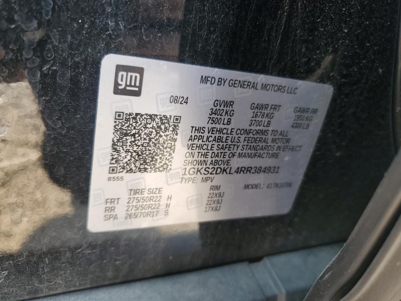 GMC YUKON 2024 VIN 1GKS2DKL4RR384931 photo 13
