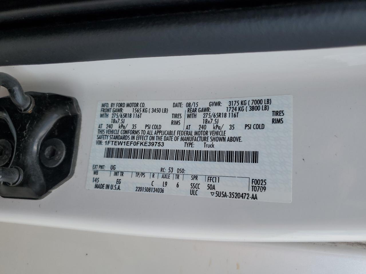 FORD F-150 2015 VIN 1FTEW1EF0FKE39753 фото 12