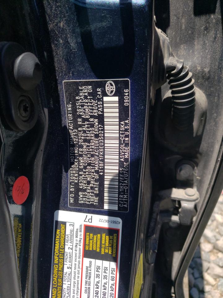 2014 Toyota Camry L VIN: 4T1BF1FK6EU350217 Lot: 81691175
