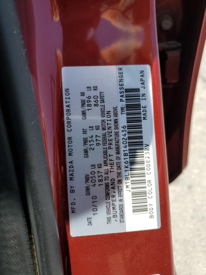 2011 Mazda 3 S VIN: JM1BL1K61B1402436 Lot: 62965705