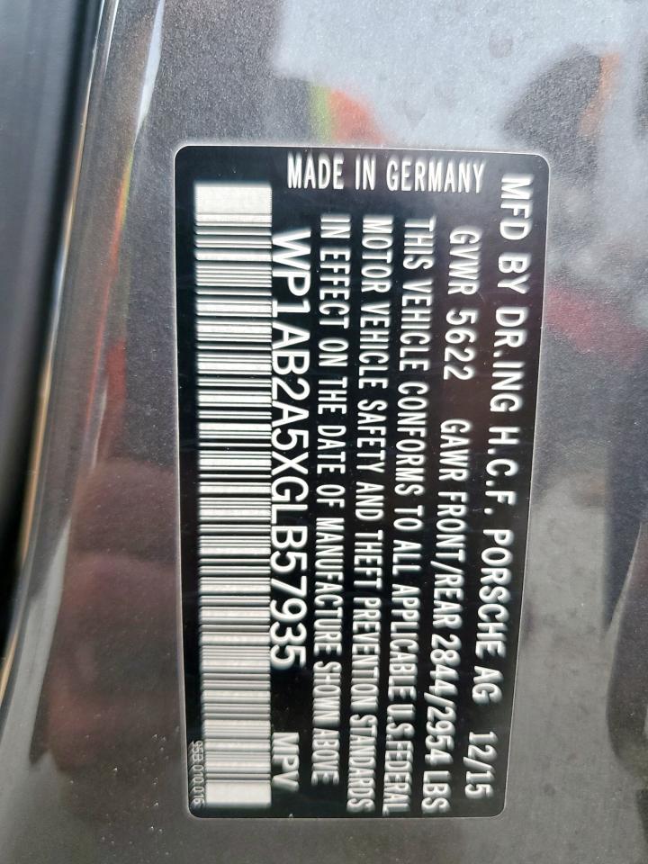 2016 Porsche Macan S VIN: WP1AB2A5XGLB57935 Lot: 61799555