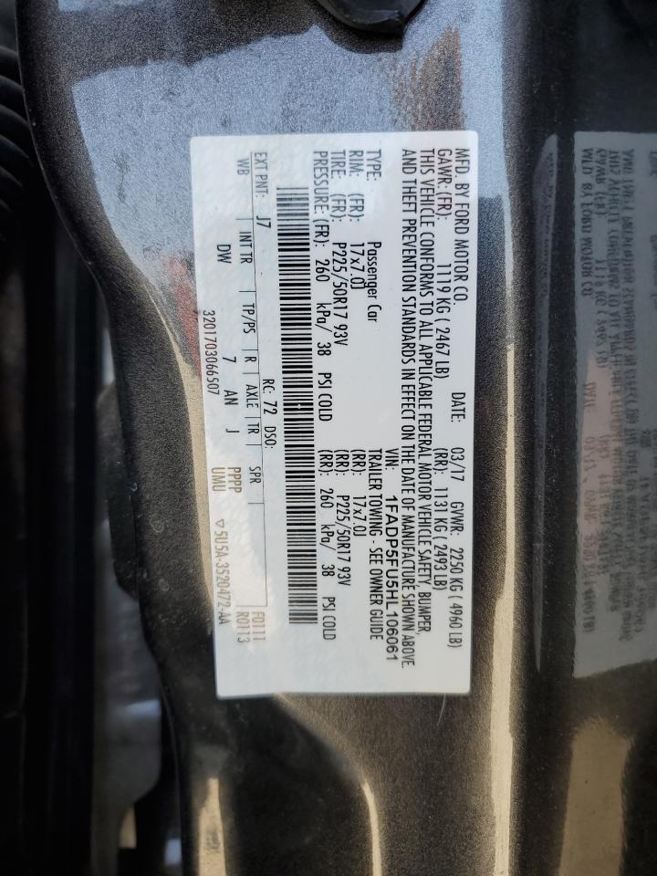 2017 Ford C-Max Titanium VIN: 1FADP5FU5HL106061 Lot: 62761125