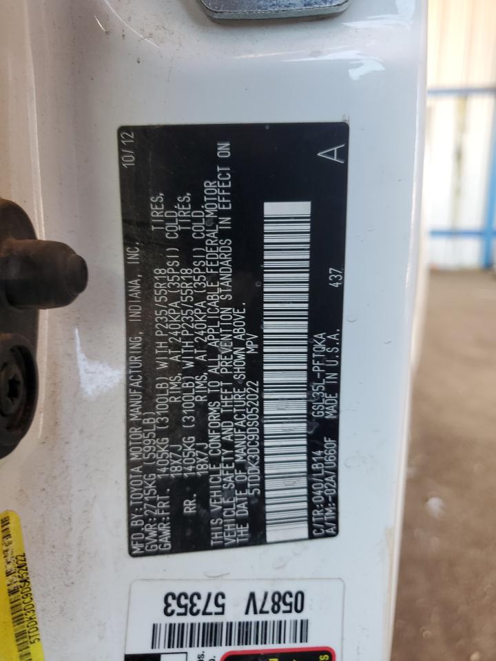 TOYOTA All Models 2013 VIN 5TDDK3DC9DS052022 фото 13