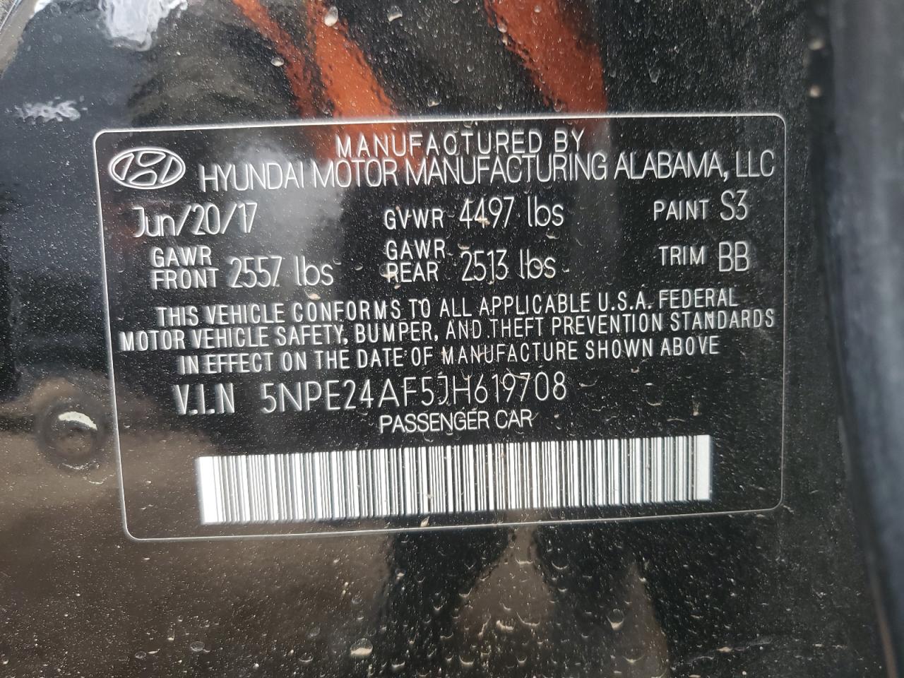 2018 Hyundai Sonata Se VIN: 5NPE24AF5JH619708 Lot: 81068225