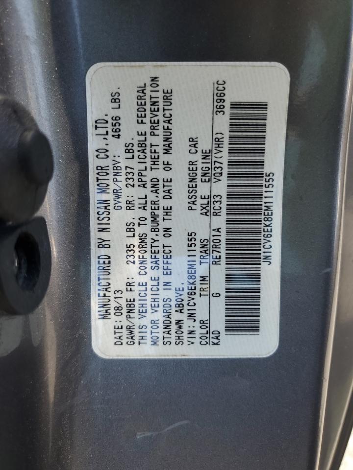 2014 Infiniti Q60 Journey VIN: JN1CV6EK8EM111555 Lot: 59768595